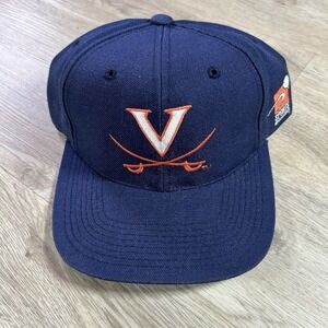 VTG Sports Specialties Virginia Cavaliers Snapback Hat Plain Logo Blue Wool Cap